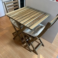 【新品使用期間7ヶ月】IKEA 二人がけ折り畳みテーブル&椅子