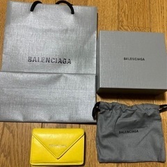 【格安】バレンシアガ　黄色　ミニウォレット　保存袋