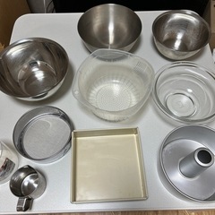 台所用品　調理器具　米とぎ　耐熱ガラスボウル　金属ボウル　ふるい...