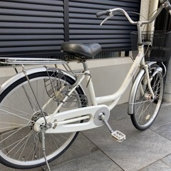 24インチ自転車】美品❗️LEDオートライト付 変速なし 前カゴ新品❗️