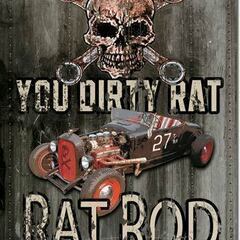 アメリカ雑貨　ブリキ看板　ラットロッド　RAT　ROD　①