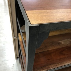 UNICO 3段シェルフ ブラウン×ブラック【トレファク堺福田店】