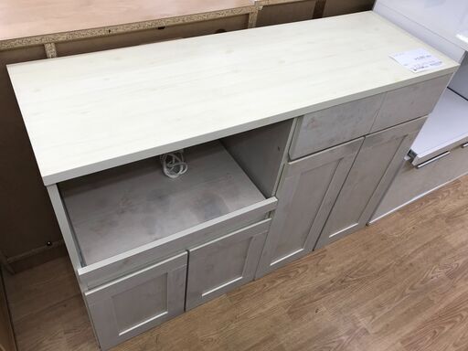☆ジモティ割あり☆ レンジ台 ホワイト H84×W120×D40 クリーニング済み