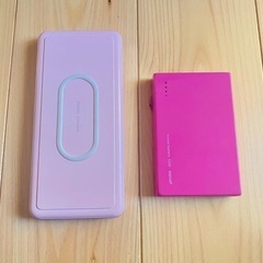 モバイルバッテリー　ピンク　2個セット