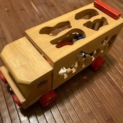 木製　動物バス　赤ちゃん　おもちゃ