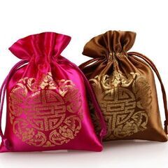 中国雑貨/チャイナ風巾着袋2個セット（新品）