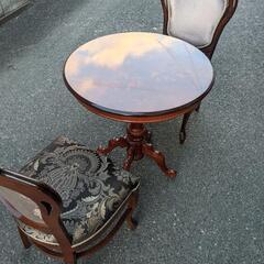 イタリア 象嵌 カフェテーブル 食卓 ダイニングテーブル 円形 ラウンド