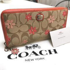 COACH長財布　花