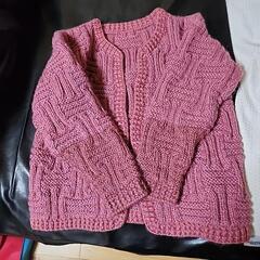 手編みのセーター　ピンク