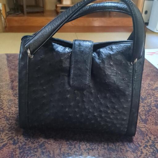 美品　Genuine Ostrich Leather　オーストリッチハンドバッグ