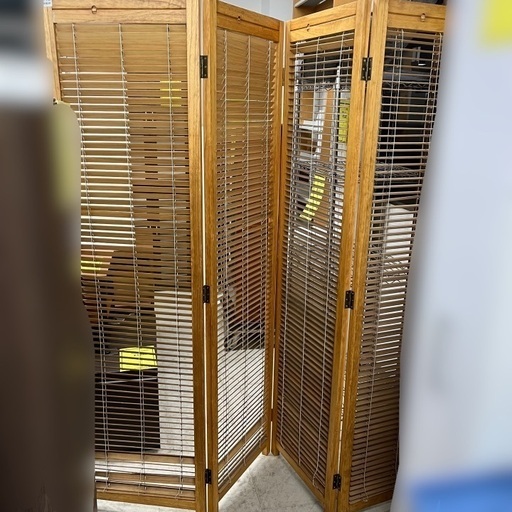 J3380 現行販売品 ぼん家具 天然木 パイン材 桐材 コンビ素材 パーテーション ブラインド 折りたたみ式ブラインド  LET300068 新品参考価格23,900円 クリーニング済み