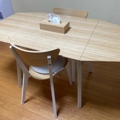 竹製 伸縮式テーブル及び椅子