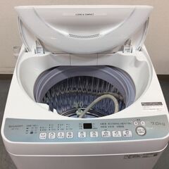 YJT8286【SHARP/シャープ 7.0㎏洗濯機】美品 2022年製 ES-T714 家電 洗濯 簡易乾燥付