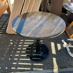 レトロ 円形テーブル 木製ブラウン 74cm