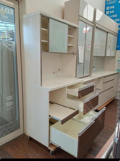 ☆【パモウナ】レンジボード 食器棚 キッチン収納 (幅90cm) 💳自社配送  