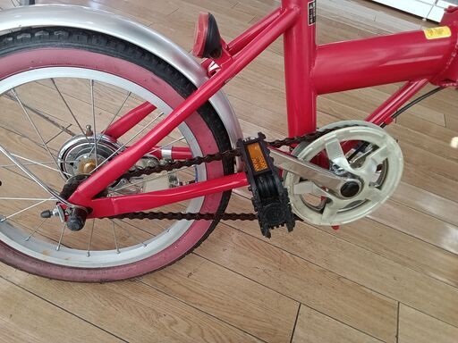 ☆ジモティ割あり☆ 折り畳み 自転車 16インチ 赤 クリーニング済み