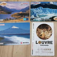2枚世界遺産 1枚富士山景色 1枚美術館　使用済25年前の貴重な...