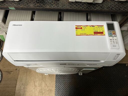 K05120　ハイセンス　2021年製　中古エアコン　主に6畳用　冷房能力　2.2KW ／ 暖房能力　2.2KW