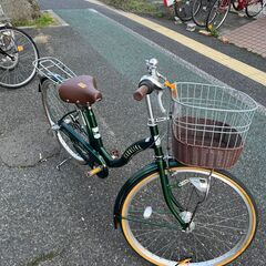 リサイクルショップどりーむ天保山店No1046自転車ママチャリ緑美品３段 