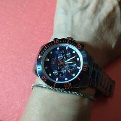 新品 テクノス TECHNOS  クロノグラフ アナログ腕時計 5気圧防水 クオーツ ステンレスブルー メンズ 