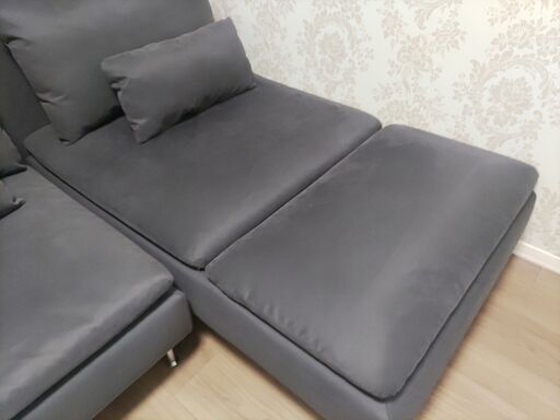 IKEA　イケア　ソファ　ソーデルハムン　寝椅子　グレー系