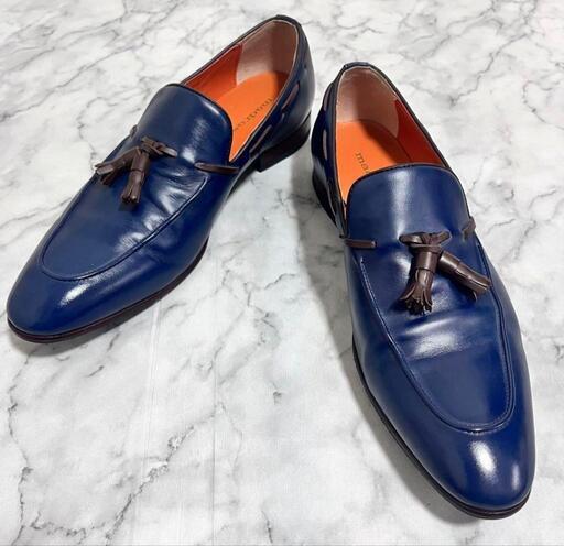 美品 Madras タッセルローファー 日本製 ネイビー 26cm