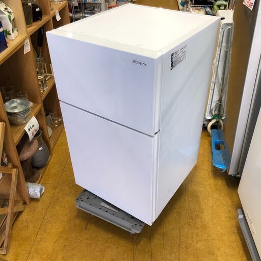 ２０１９年製　Abitelax(アビテラックス) AR-97G 2ドア冷蔵庫 右開き [97L]