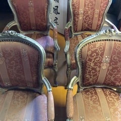 【ネット決済】アンティーク　椅子　洋風　杭打ち　木製　クッション　4個