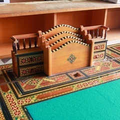 《売約済》【武蔵小山店】 アンティーク タラセア グラナダ 象嵌 幾何学模様 寄木細工 寄木 ライティング デスク レターボックス フェルト ポップアップ 折りたたみ 19世紀後半 20世紀初頭 🚚運搬無料エリア有 / 品川区リサイクルショップ　🪜Lumberroom (ランバールーム) / 武蔵小山パルム 戸越銀座 隣接🪜