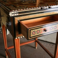 《売約済》【武蔵小山店】 アンティーク タラセア グラナダ 象嵌 幾何学模様 寄木細工 寄木 ライティング デスク レターボックス フェルト ポップアップ 折りたたみ 19世紀後半 20世紀初頭 🚚運搬無料エリア有 / 品川区リサイクルショップ　🪜Lumberroom (ランバールーム) / 武蔵小山パルム 戸越銀座 隣接🪜