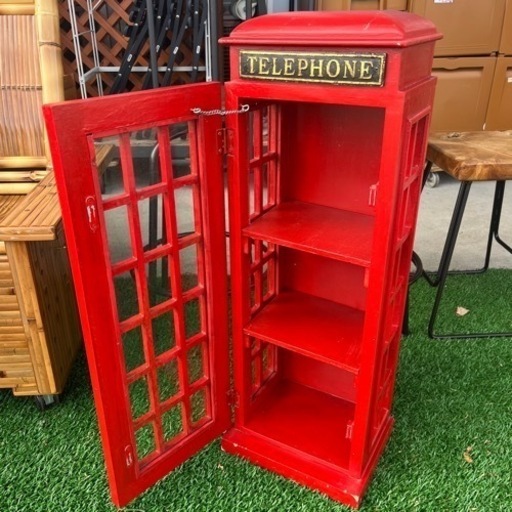 レトロ テレフォンボックス キャビネット 収納 ヨーロッパ イギリス 