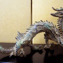 高岡銅器 村田宏作 辰年/龍の置物「躍進」美術 刻印 鋳銅 縁起物 札幌市北区屯田 高岡銅器 村田宏作 辰年/龍の置物「躍進」美術 刻印 鋳銅 縁起物