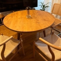 ダイニングテーブル　ラウンドテーブル　木材　100cm