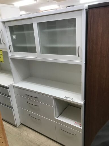 ニトリ コパン120 キッチンボード レンジボード 食器棚 レンジ台 幅120cm おしゃれ シンプル ホワイト 収納キッチン 女性が使いやすい 高さ180cm 新生活 クリーニング済 堺市 石津【ジャングルジャングルサカイ石津店】