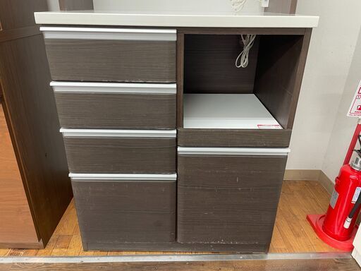 【取りに来られる方限定】　ニトリ　レンジボード　２枚扉　使用感・割れ有 取りに来られる方限定】 ニトリ レンジボード 2枚扉 使用感・割れ有