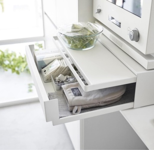 山崎実業 tower レンジ台 レンジ下収納 tower ｜ 伸縮レンジラック