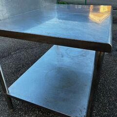 ステンレス台 コンロ台 厨房 作業台 業務用 2段タイプ W114×D75×H74mm   