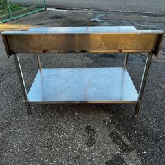 ステンレス台 コンロ台 厨房 作業台 業務用 2段タイプ W114×D75×H74mm   