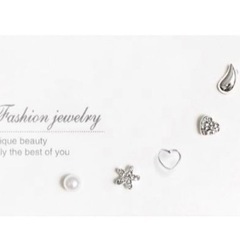 ルピス　ハートピアス　5個セット　fashion jewelry