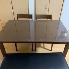 4人掛け ダイニングテーブル 送料無料】 4人用 ダイニングテーブルセット 5点(幅1500mm食卓テーブル