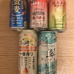 ビール・チューハイ類　5個　缶にへこみ有り