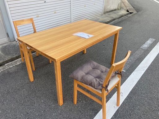 ☆中古￥8,800！無印良品　ダイニングテーブル　家具　椅子2脚　【BB144】