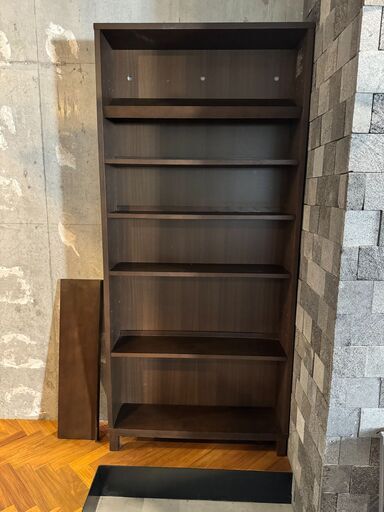 無印良品 木製薄型シェルフ ハイタイプ ワイド タモ材／ブラウン
