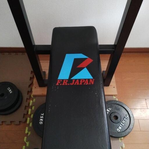 直接引取限定】バーベルセット（シャフト・プレート・ベンチ）。自宅で