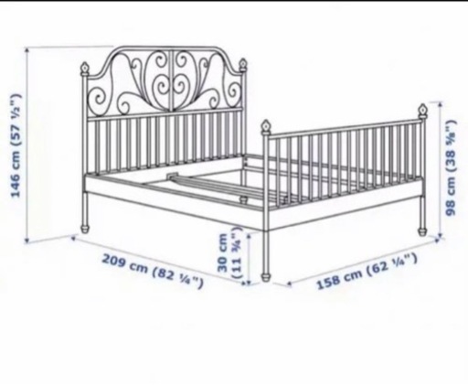 LEIRVIK 廃盤 IKEA人気ダブルベッドフレーム - その他 