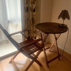 【ネット決済】木の丸テーブル・椅子