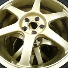 アルミ ホイール ヨコハマ AVSMODEL 6 17×7J 5H PCD100 +48 ダンロップ 