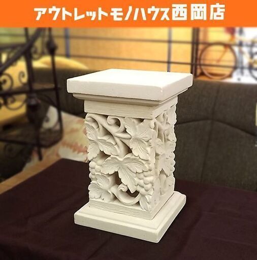 バリ島 石像台 パラスストーン 高さ32cm 8.38kg ミニ石台 置物台 スタンド パラス石 彫刻 石細工 石彫 角スタンド アジアン インテリア 札幌市 豊平区 西岡