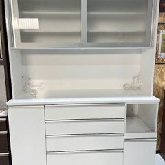 ☆NITORI ニトリ☆ キッチンボード レンジボード 食器棚 白 鏡面仕上げ 