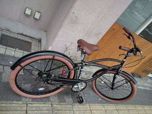 美品☆[Welby]BOON(ブーン)26吋ビーチクルーザー シングル/マットブラック